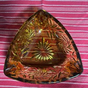 Amber glass Ashtray
